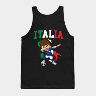 Italia Italian Soccer Boy Italy Flag Map Tank Top